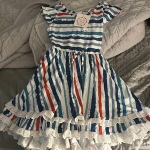 Cheeky Plum‎ short sleeved tiered eyelet dress 5T NWT